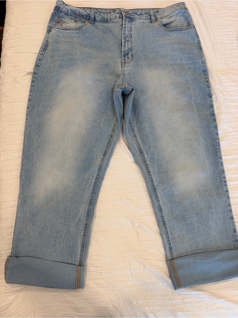 Frye Light Blue Cuffed Cropped Women's Jeans